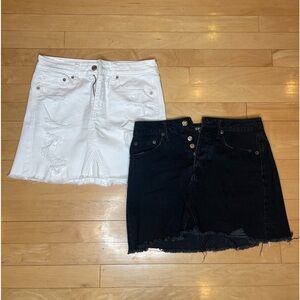 Denim Skirt Bundle ~ American Eagle Black & White Denim Skirts. Size 2.